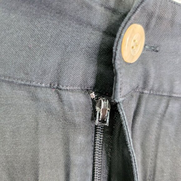 Mens Axis Black Pleated Chino Shorts 8" Inseam Silk Cotton Blend Size 38 - Picture 3 of 10